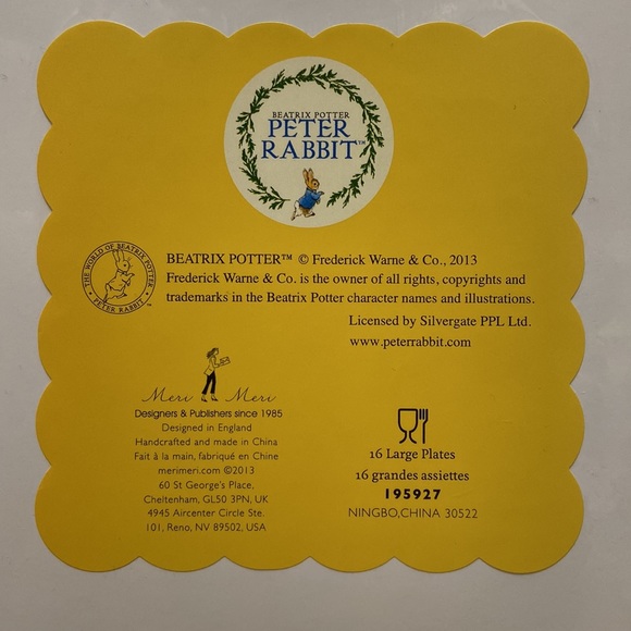 Beatrix Potter Peter Rabbit Paper Plate Set - Picture 3 of 9